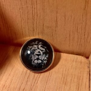 Druckknopf Löwe schwarz