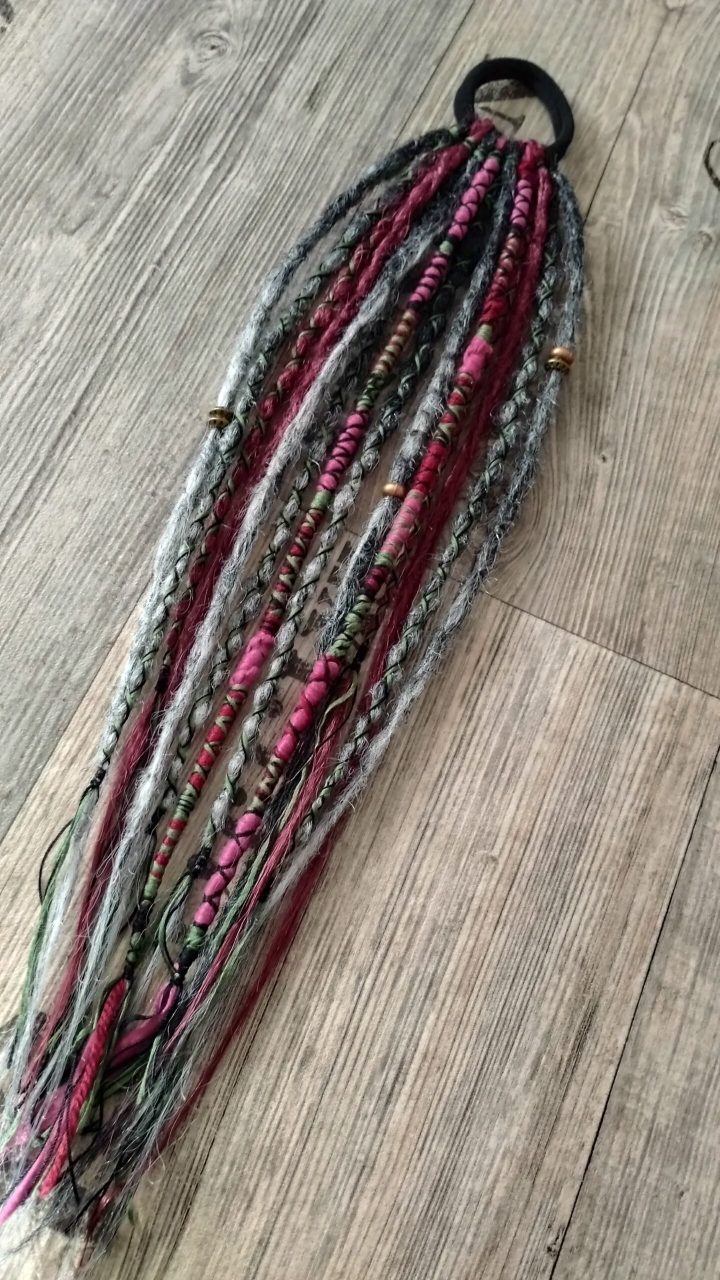 Dreadgummi - Schwarz, Grau, Weinrot – Bild 2