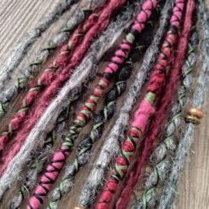 Dreadgummi - Schwarz, Grau, Weinrot