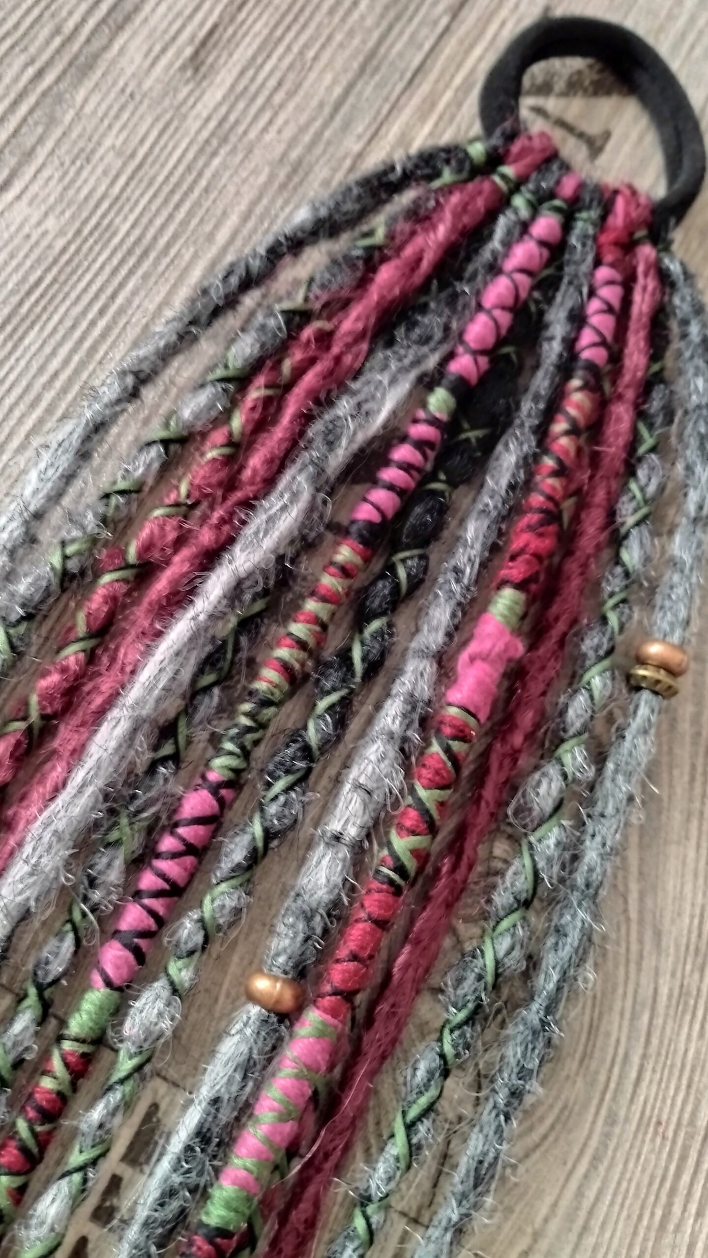 Dreadgummi - Schwarz, Grau, Weinrot