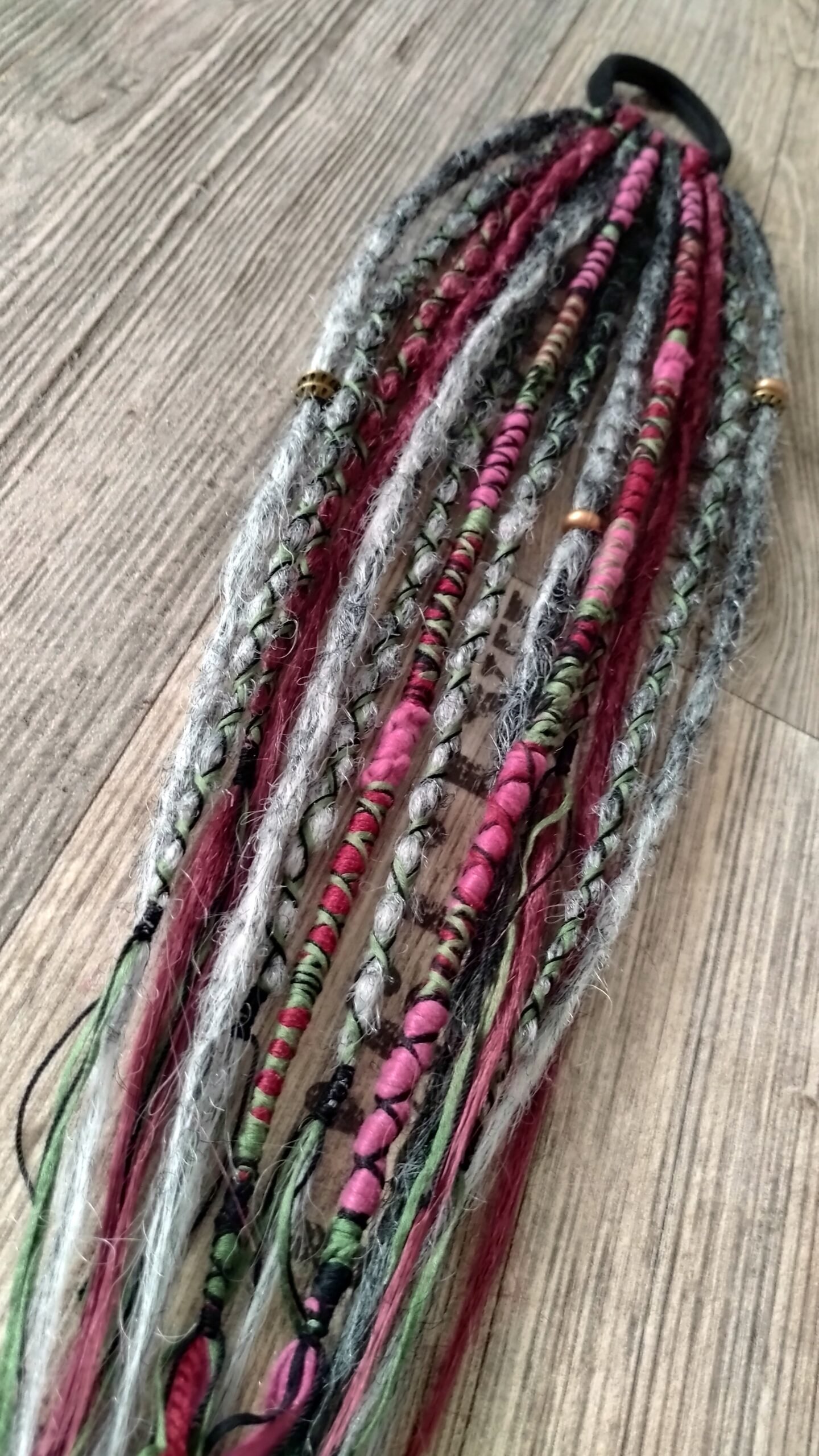 Dreadgummi - Schwarz, Grau, Weinrot – Bild 4